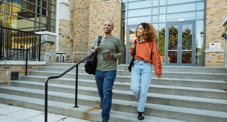 Students on college campus