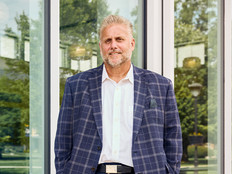 Posed photograph of Ray Stanley on the Marian University campus