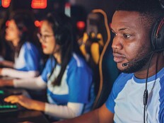 Students playing esports