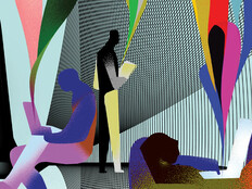 Illustration of figures using laptops