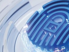 Blue fingerprint with lock in the middle