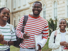 Students walking on campus