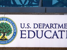 A sign outside the U.S. Department of Education's offices in Washington, D.C.