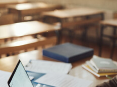 Professor using computer