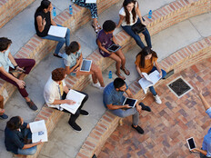 College outdoor class