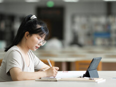 Student using tablet