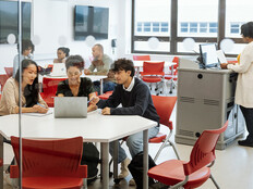 Students in a university classroom