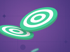Illustration of blue bullseye on purple background