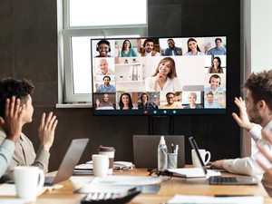 Students engaging in a HyFlex classroom