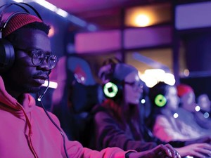 Young person in esports setting