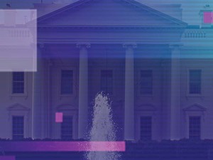 An image of the White House saturated with various colors