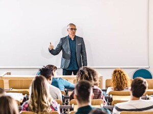 Professor lecturing to class