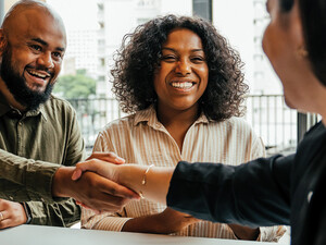 People meeting and shaking hands