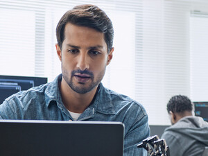 Person using computer in the office