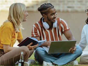 Students engaging on university campus