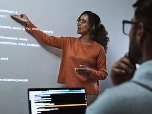 Employee giving a presentation