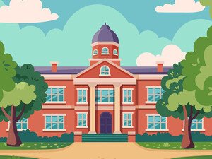 Illustration of schoolhouse