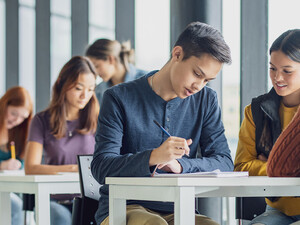 Students working together