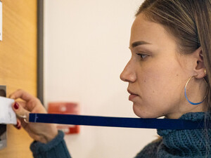 Faculty using key card