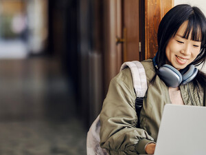 Student using computer