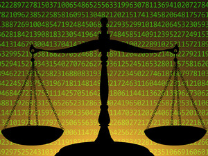 balance on a background of numbers