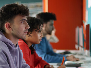 Students using computers