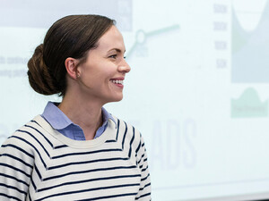 Professor teaching class