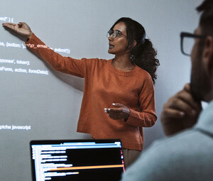Employee giving a presentation