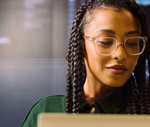 Person coding on computer