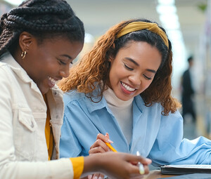 Students working together