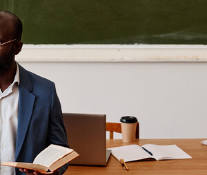 Professor instructing class