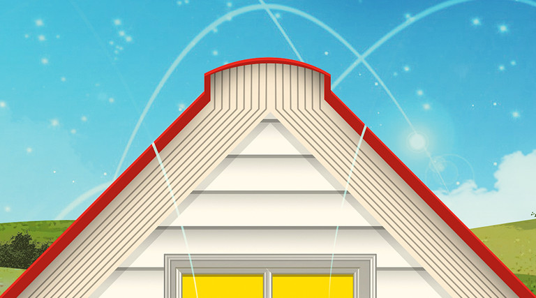 Illustration of house with open book as the roof to display theme of remote learning.