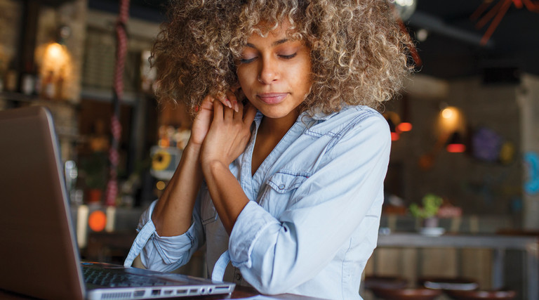 woman it professional reviewing tech 