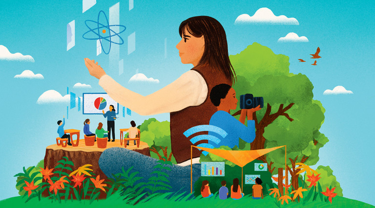 K–12 outdoor classroom illustration