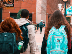 Students with backpacks