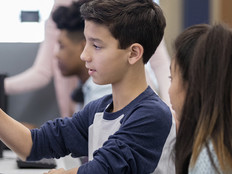 Students working at computer
