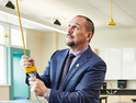Portland Public Schools CTO Don Wolff in a science classroom at the new Kellogg Middle School