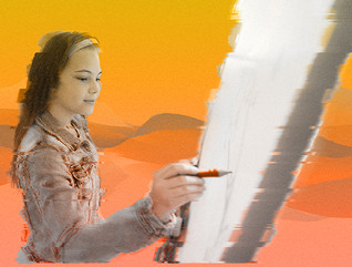 student using mobile digital board