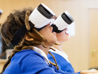 k-12 students using virtual reality eyewear devices