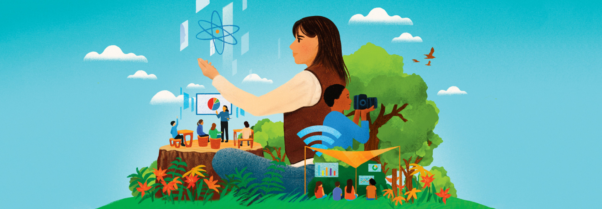 K–12 outdoor classroom illustration