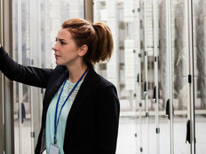 Person working in data center