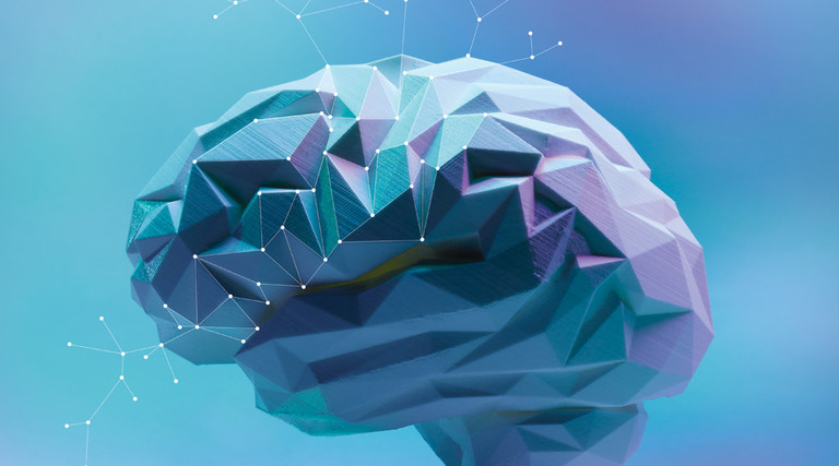 Brain and data illustration representing artificial intelligence education