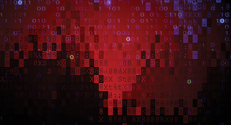 digital pixel screen dark red 