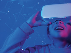 K–12 student using VR headwear