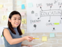 Woman teaches education professional development
