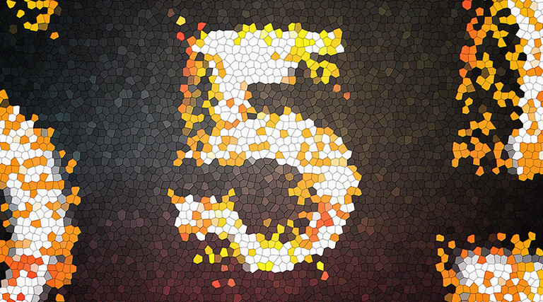 Mosaic of the number 5 representing disaster recovery