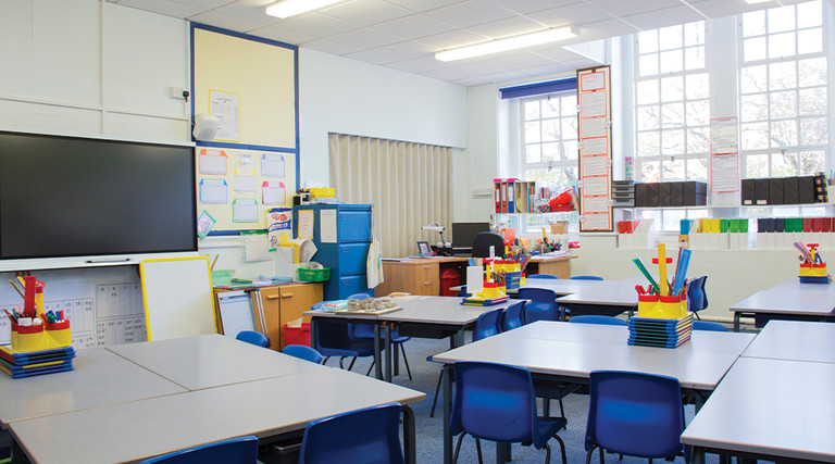 empty modern classroom