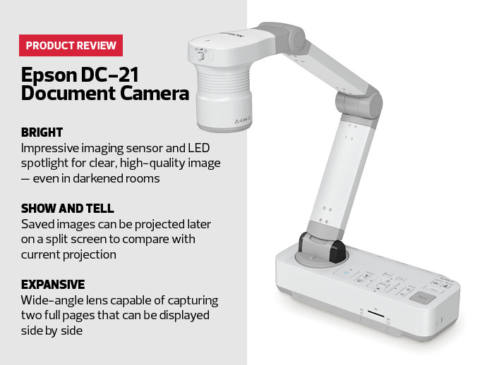 Review Epson Dc 21 Document Camera Goes To The Next Level Edtech Magazine 4974