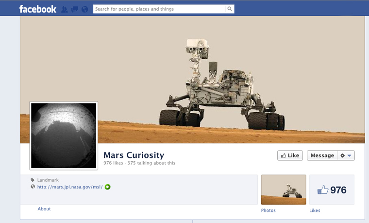 Mars Curiosity Facebook