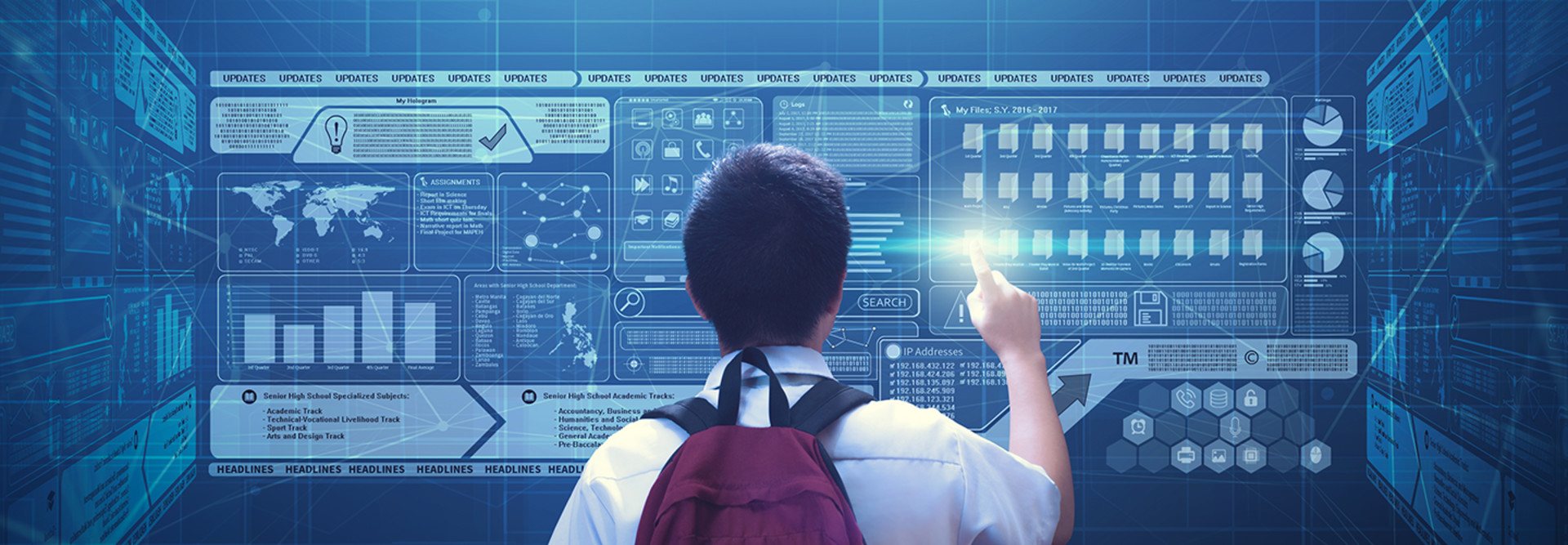 Kid using digital learning tools
